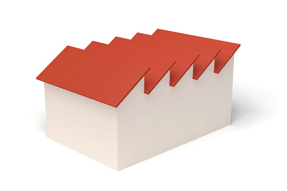 Dachform Sheddach