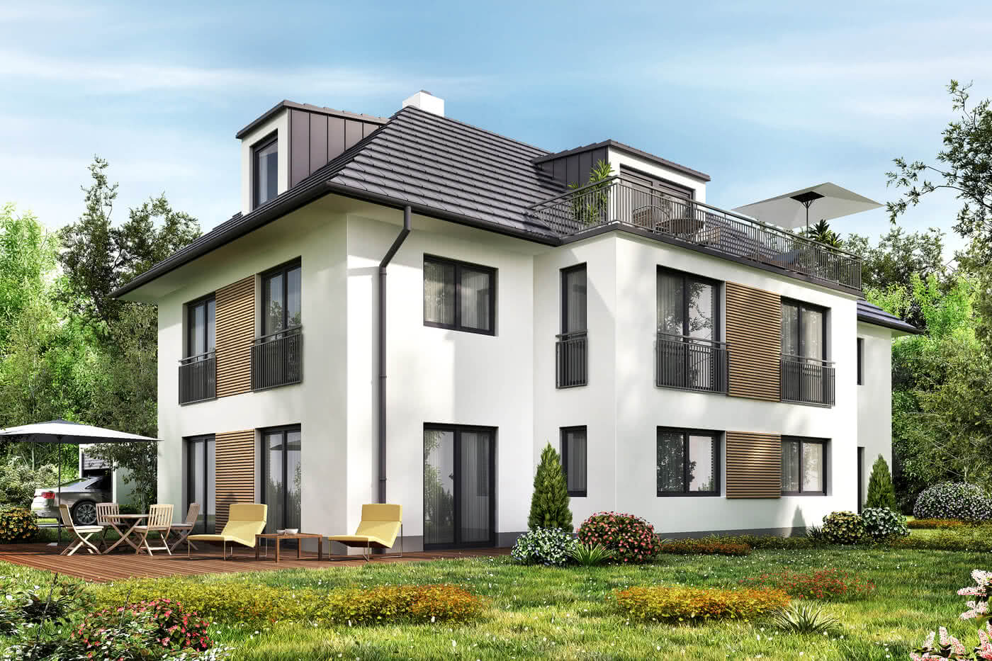 mehrfamilienhaus bauen beisipel ohne balkon
